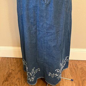 Soft Surroundings Denim skirt xl tencel